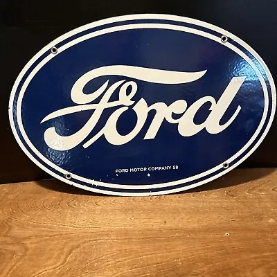 58 Vintage ''ford Motor Company'' 16.5x11 Inch Porcelain Dealer Sign • $129