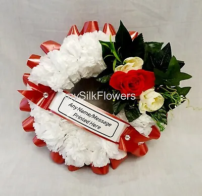 Artificial Silk Funeral Ring Wreath Tribute Flower Memorial Rose Mum Nan  • £29.99