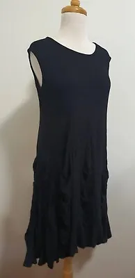 ALPHA 60 Cotton Jersey Dress In Black Size XS/6-10 RaRa Skirt Vintage Unique • $52.50