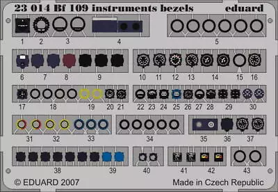 Eduard 1/24 Bf 109 Instrument Bezels 23014 • $8.49