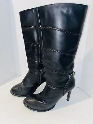 $59.99 • Buy HARLEY DAVIDSON Motorcycles Lady Biker Black Leather High Heel Sexy Calf Boots