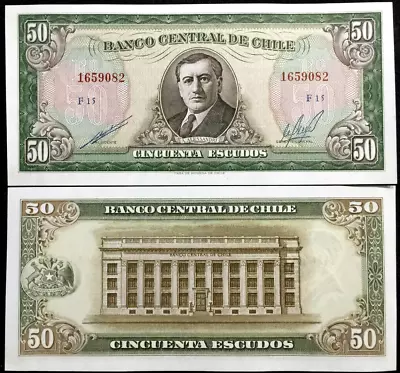 Chile 50 Escudo 1964 P140 Banknote World Paper Money UNC Currency Bill • $6.25