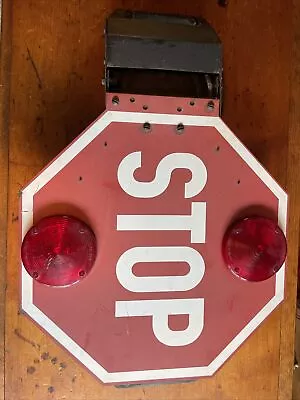 School Bus Metal STOP Sign W/ Lights Double Sided 12 Volt  • $140