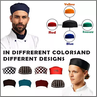 Chef Cap Chefs Catering Skull Hat Professional Kitchen Hat Various Colour Uk • £8.75