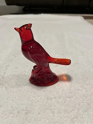 Vintage Mosser Ruby Red Cardinal Bird Crystal In Box Excellent Condition • $49.97