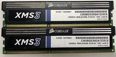 CORSAIR XMS3 8GB 2x4GB 1333MHZ CMX8GX3M2A1333C9 DIMM GAMING RAM 240pin PC • $24.20