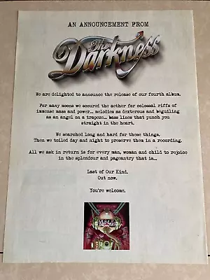 £2.99 • Buy The Darkness Advertisement Poster - Kerrang!