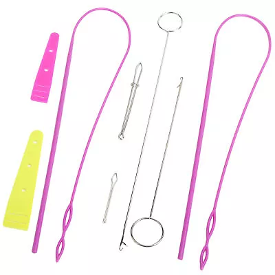 Drawstring Threader Set Sewing Loop Turner Hook And Tweezers DIY Home Tool With • £5.94