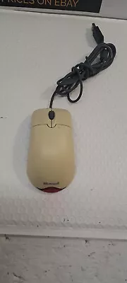 Vintage Off White Microsoft Wheel Mouse Optical USB Mouse 1.1/1.1a - Good+ Cond • $17