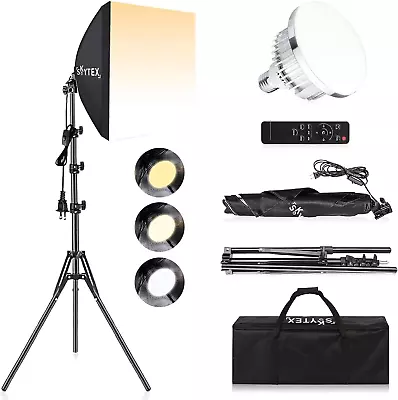 Softbox Lighting Kit  16X16In Soft Box | 85W 2700-6400K E27 LED Bulb Continuou • $53.99