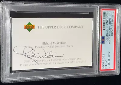 Richard McWilliam  Upper Deck Founder CEO Hobby Legend  Signed Business Card PSA • $2499.99