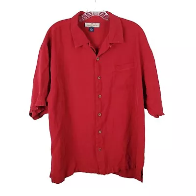 Tommy Bahama Shirt Mens XL Red 100% Silk Regular Fit Short Sleeve  • $19.59