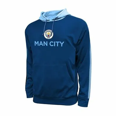 Manchester City Men's Blue Side Step Pullover Hoodie Sweatshirt • $29.99