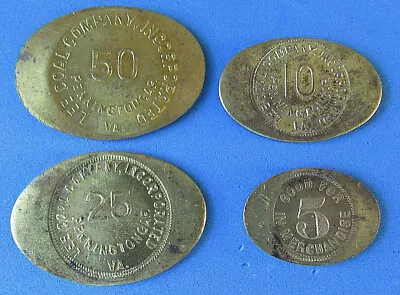 $54 • Buy PENNINGTON GAP, VA - Lee Coal Co. Scrip Token -4 Piece Set- Lee County, Virginia