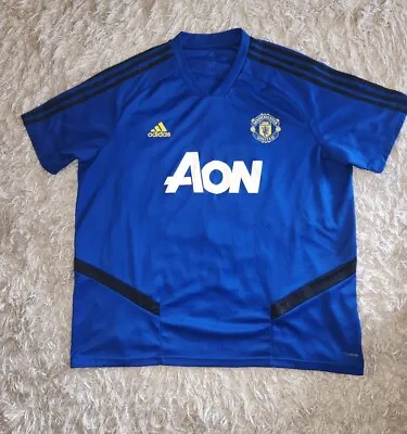 Manchester United F.C. Adidas AON Away Blue Jersey XXL • $34.99