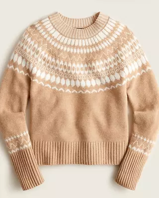 J. Crew Cashmere Crewneck Sweater With Fair Isle Yoke Size Small • $45