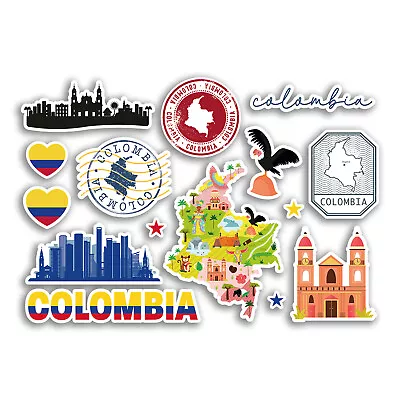 A5 Sticker Sheet Colombia Vinyl Stickers - Country Holiday Flag Travel #78481 • £3.99