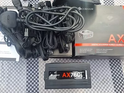 Corsair AX760i Desktop Power Supply 760W Fully Modular 80 Plus Platinum Effic UK • £50