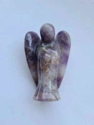 £10 • Buy CHEVRON AMETHYST GEMSTONE ANGEL 50mm Crystal Reiki Healing Meditation Guardian
