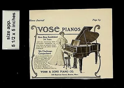 1905 Vose & Sons Piano Co Vintage Print Ad 14393 • $4.98