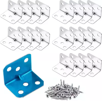 L Bracket  20Pcs Stainless Steel Shelf Brackets Heavy Duty Metal Corner Bracket • $21.87