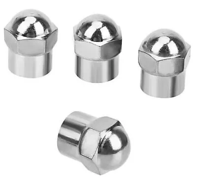 4x Tyre Air Pressure Valve Dust Caps Chrome Plated Plastic  • $4.35