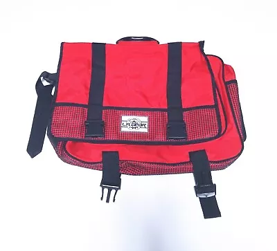 LA GEAR Red Black Mesh Zip-Up Satchel Book Bag • $19.83
