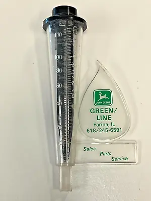 Vintage JOHN DEERE Advertising Dealership Rain Gauge Farina Illinois • $34.99