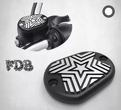 Fit H-D 2007-19 XL 883 1200 Moving Star Contrast Cut Front Master Cylinder Cover • $14.98
