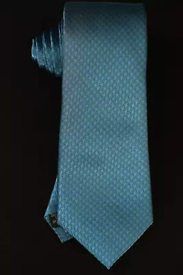 £21.99 • Buy Hawes & Curtis Silk Tie Royal Blue And Aqua Marine Houndstooth A Wedding Stunner