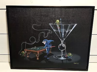 Michael Godard “POOL SHARK II” Framed Giclee’ Canvas Print Billiards 8 Ball • $117.78