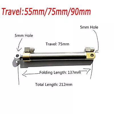 Miniature Hydraulic Cylinder 55/75/90MM Travel For RC Excavator Bulldozer RC Car • $50.85