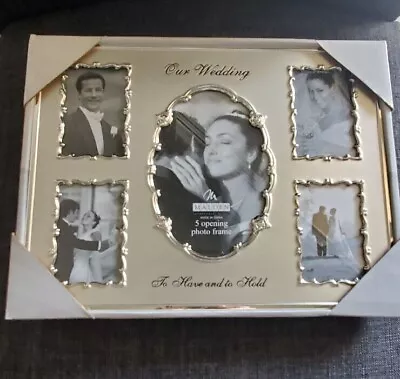 Malden International  Our Wedding  5 Opening Photo Frame Silver (new) • $8