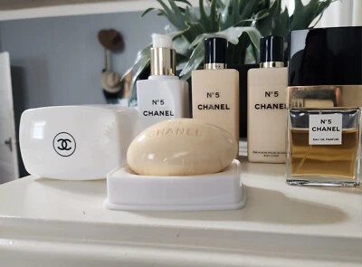 $175 • Buy VINTAGE  CHANEL No 5/ 5 PC Perfume Soap Shower Gel/LOTION LOT  *pics For Details