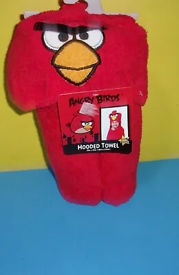 £17.34 • Buy Kids Angry Birds Red Hooded Towel 23 X51  100% Cotton Home Bath Pool Beach Fun