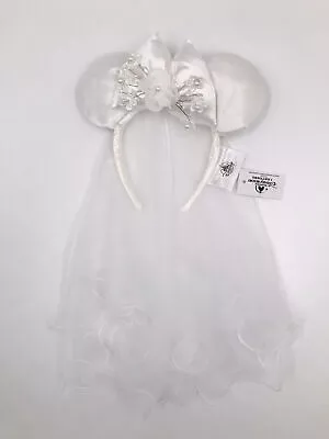 Bride Minnie Ears Mickey Mouse Disney Parks Tiara Wedding Veil Bow Rare Headband • $12.34