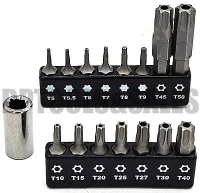 16pc Security Torx Bit Set Tamper Proof Star T5 T7 T10 T15 T20 T25 T30 T40 T50 • $8.99