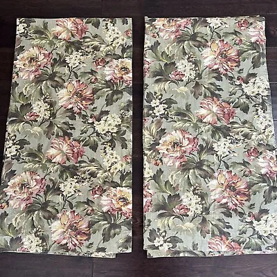 Vintage JC Penney Roses Floral Curtain Drape Shabby Chic Cottage 2 Panels 79” • $99.99