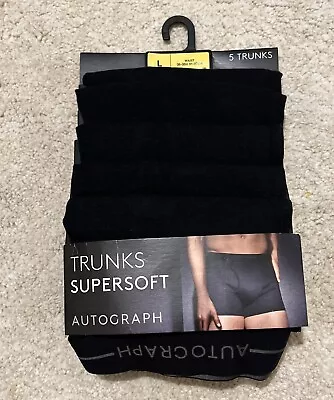 Marks & Spencer Autograph Supersoft 5pack Trunks Black Size L RRP £38 • £26.99