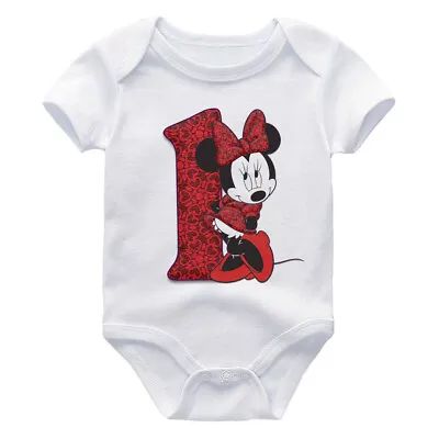 Mickey Mouse 1st Birthday Disney Bodysuit Shirt 1 Piece Outfit Girls Boys Bday • $14.99