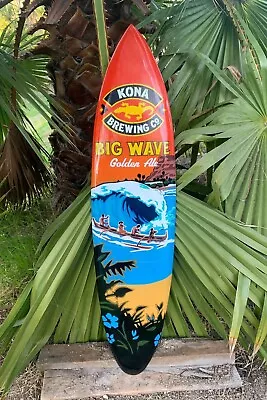 Kona Brewing Big Wave Golden Ale Airbrushed Surfboard Wall Plaque Aloha 39  • $80
