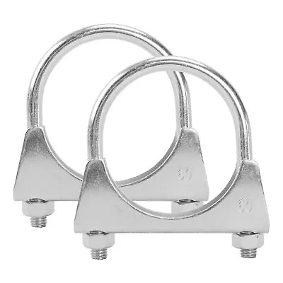 2.25  Exhaust Muffler Clamp U-Bolt Saddle Style For 2-1/4 Pipe OEM Cer 2pcs • $11.99