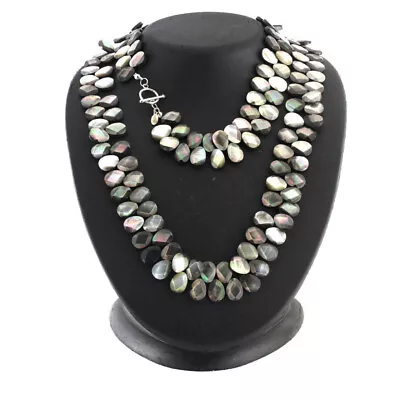 HSN Viktoria Hayman Mother Of Pearl Doublet Sterling Silver Petal Necklace • $150.11