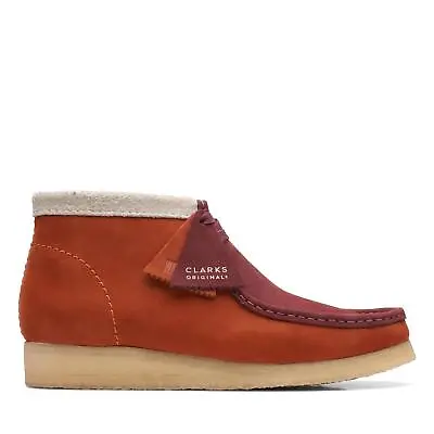 Clarks Originals Mens Wallabee Moccasin Boot Orange Leather Casual  Boots Shoes • $74.99