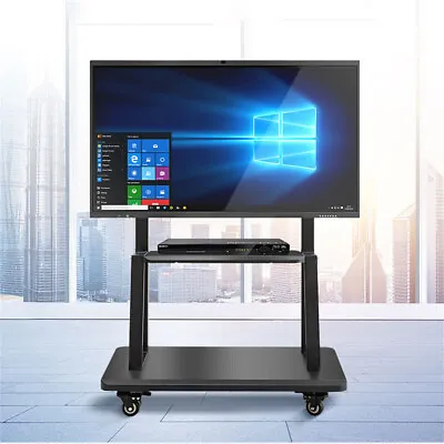 XXL Mobile TV Cart Floor TV Stand Laptop Shelf Tray Locking Wheels F0r 32-80  TV • £84.93