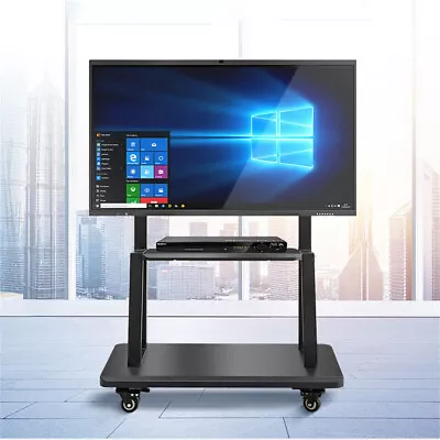 XXL Mobile TV Cart Floor TV Stand Laptop Shelf Tray Locking Wheels F0r 32-80  TV • £84.93