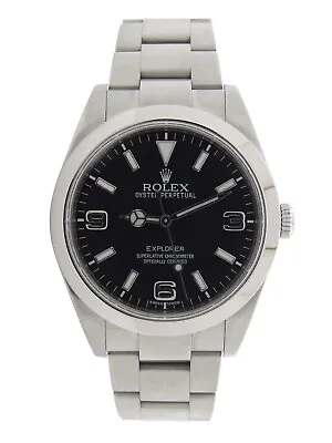 Rolex Explorer I 214270 Mens Stainless Steel Watch Black Arabic Dial 39mm • $14820.34