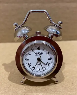 BNWT New Miniature Old Style BELL ALARM Clock Silver WIDDOP - MC4a • £18.95