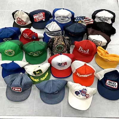 Lot 24 Vintage Trucker Hats Cap Repair Damaged Snapback Foam Mesh PLEASE READ • $20