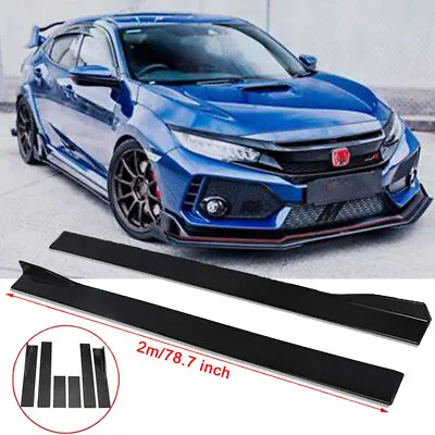 78.7  Side Skirt Rocker Panel Lip For 2006-2011 Honda Civic Mugen PU MU Style • $75.08